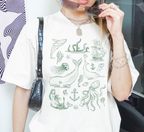T-shirt de tatouage vintage sur le thème marin