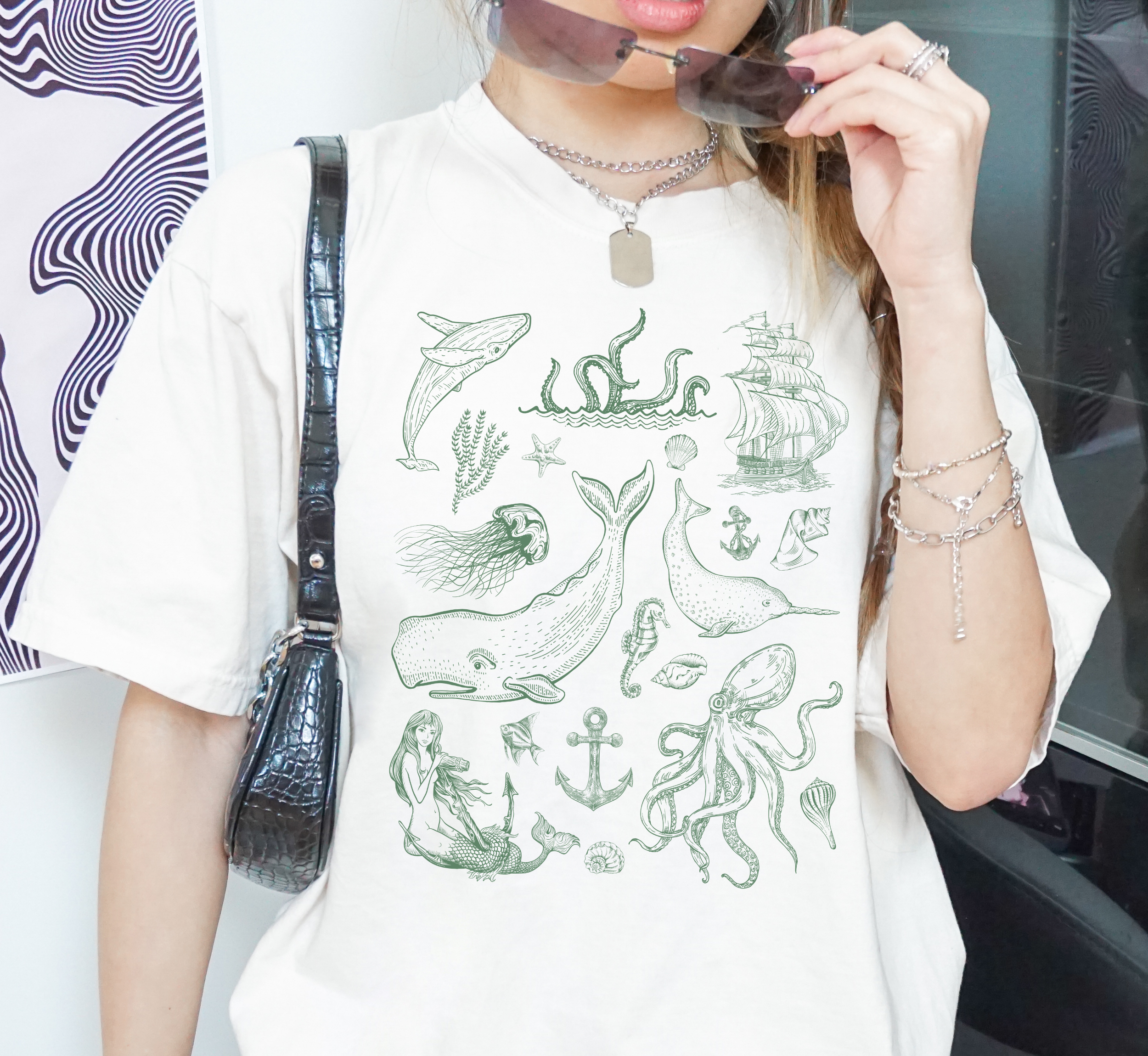 Vintage Sea Themed Tattoo T-Shirt