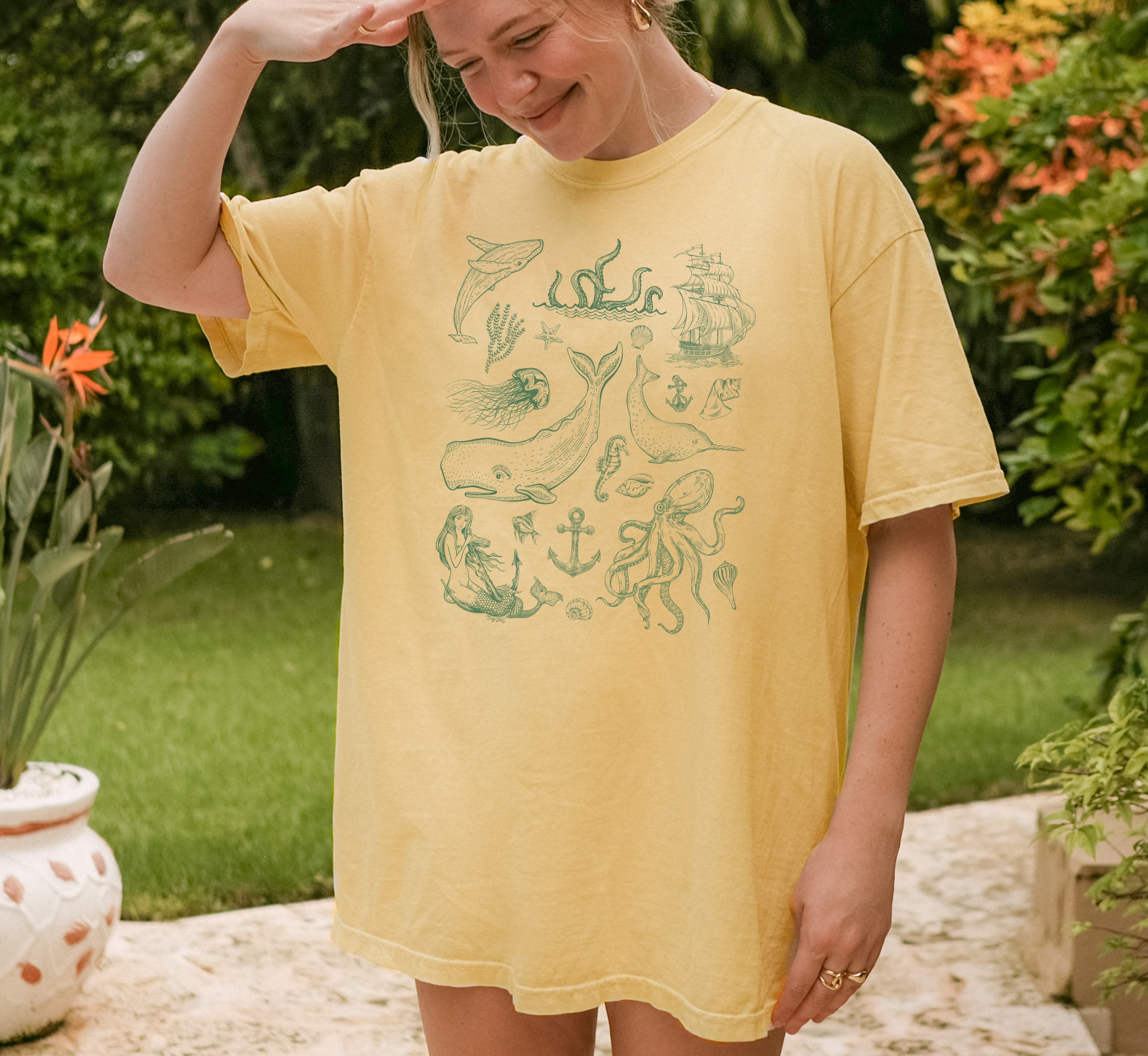 Vintage Sea Themed Tattoo T-Shirt