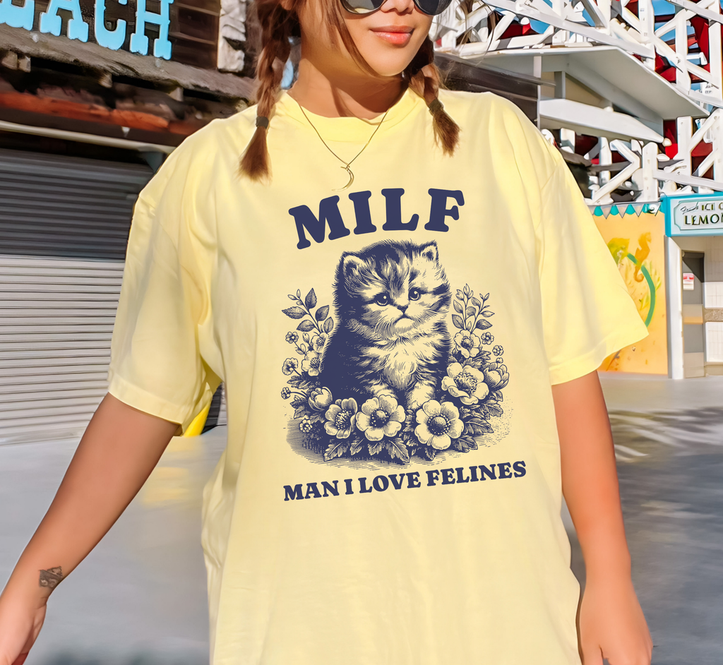 MILF Man I Love Felines Cat T-Shirt