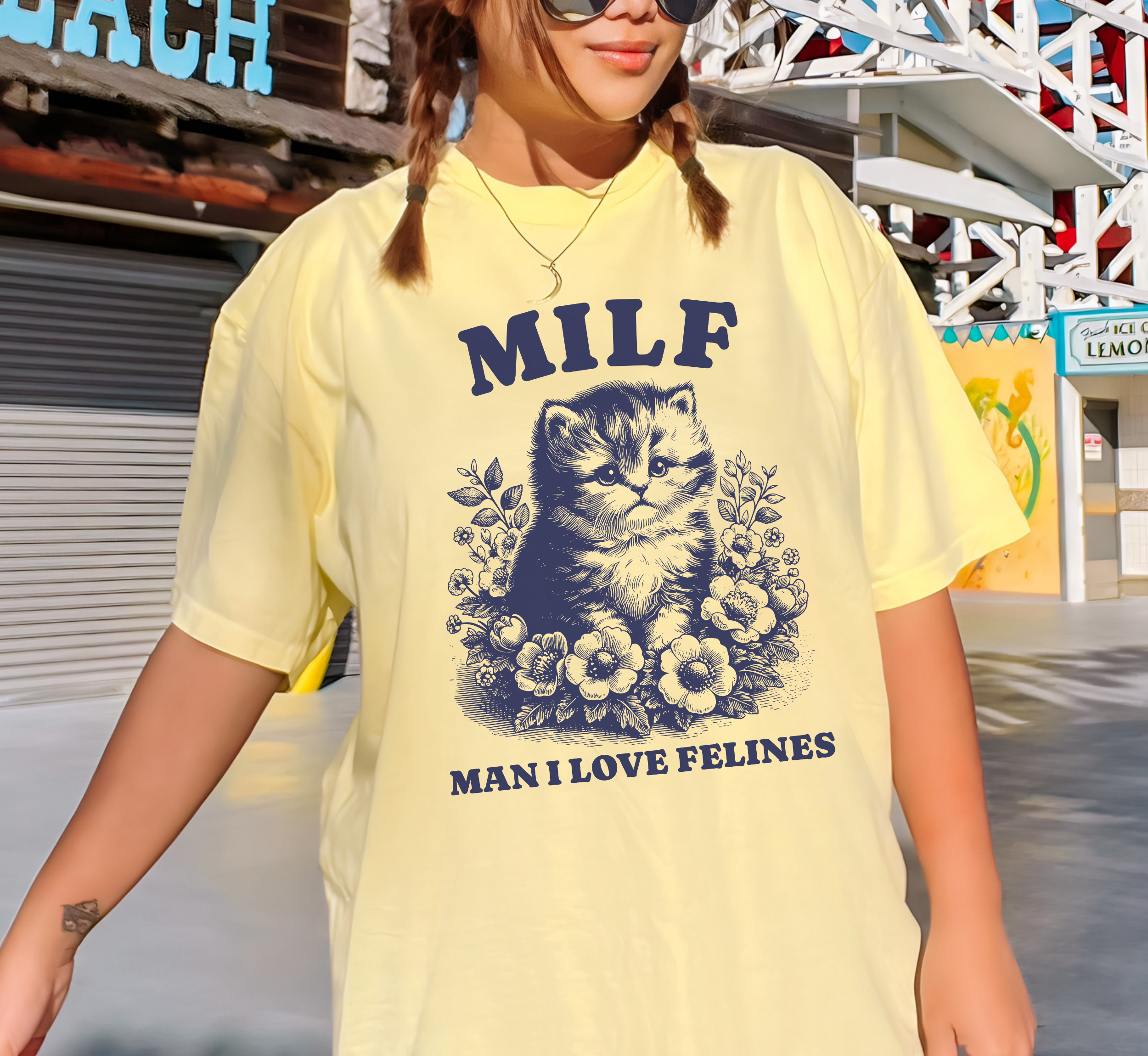 MILF Man I Love Felines Cat T-Shirt