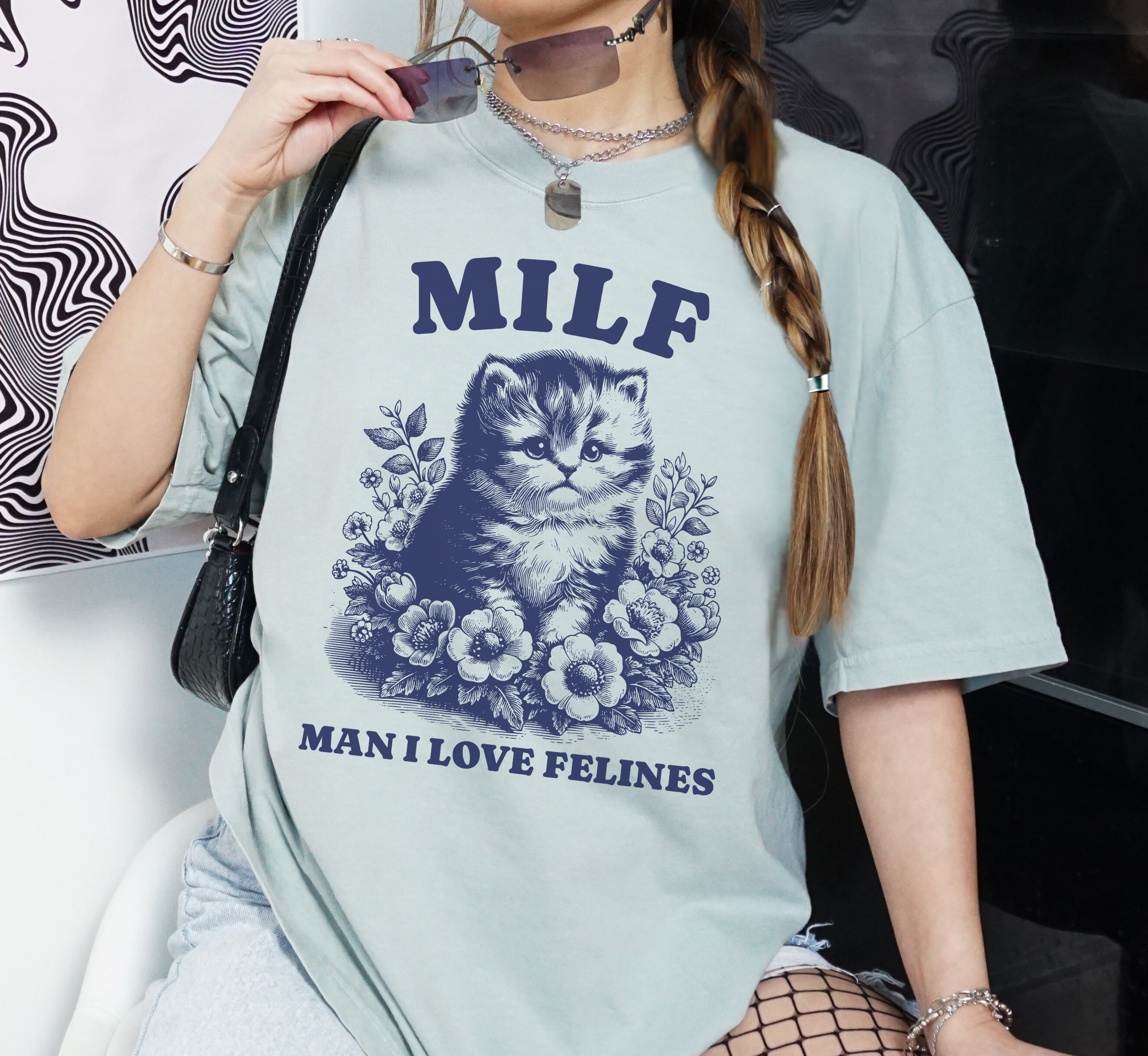 MILF Man I Love Felines Cat T-Shirt