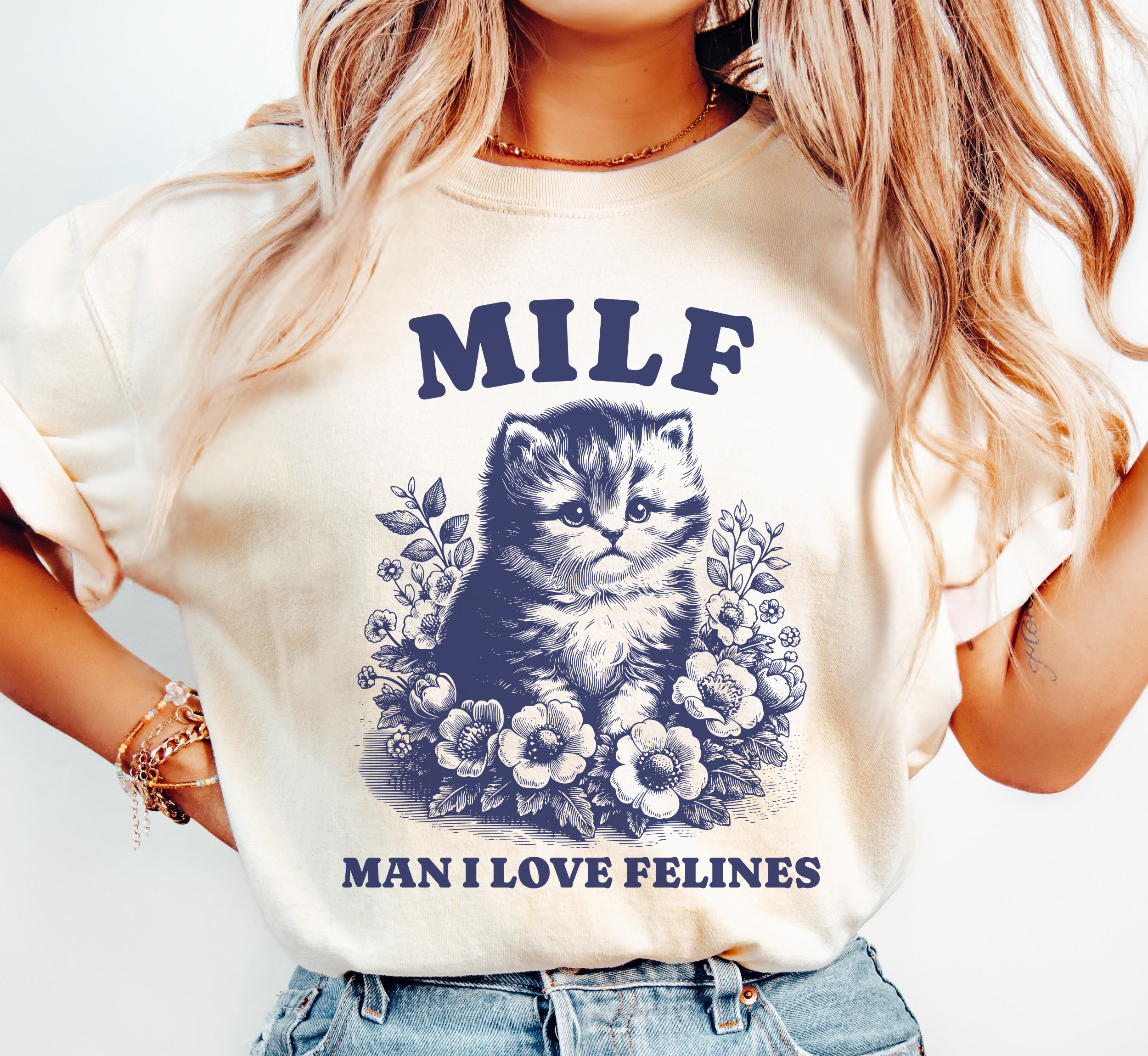 MILF Man I Love Felines Cat T-Shirt