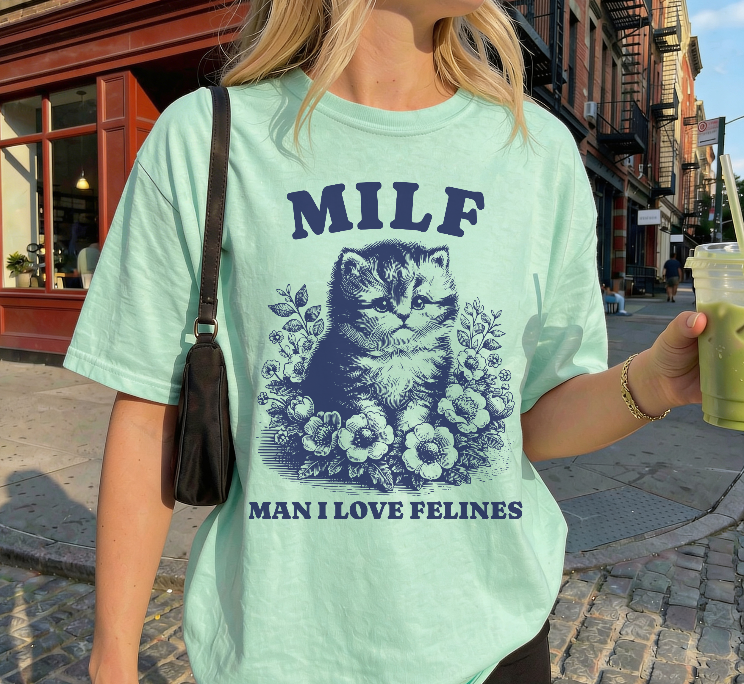 MILF Man I Love Felines Cat T-Shirt