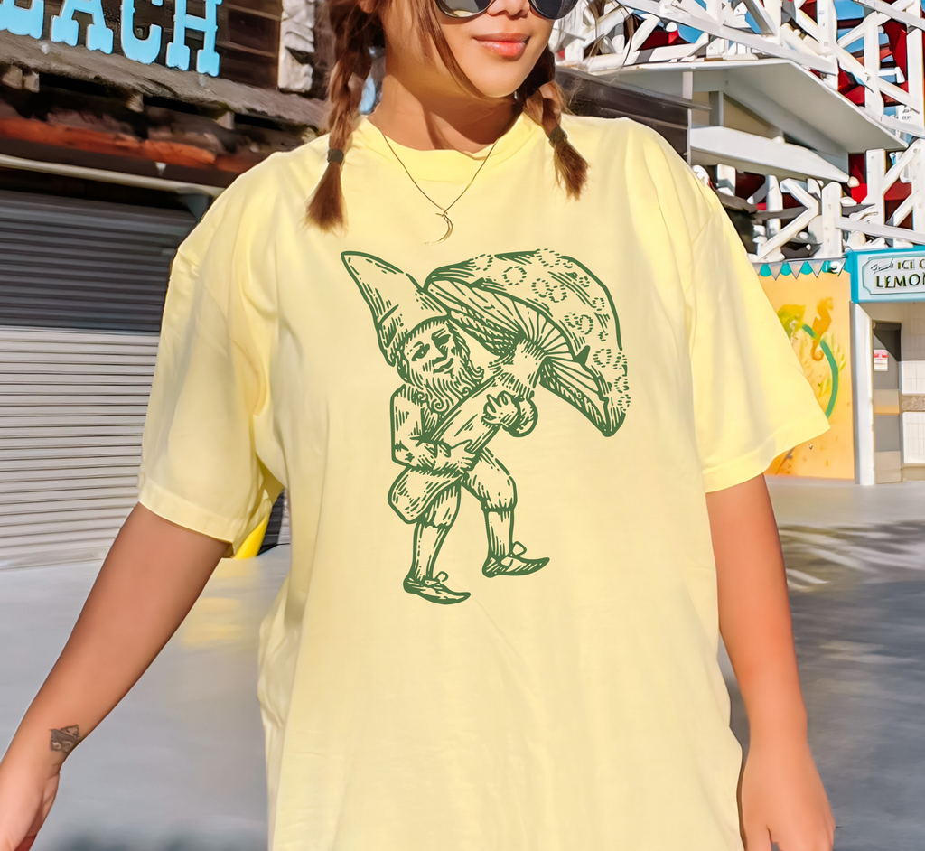 Medieval Gnome with Mushroom T-Shirt