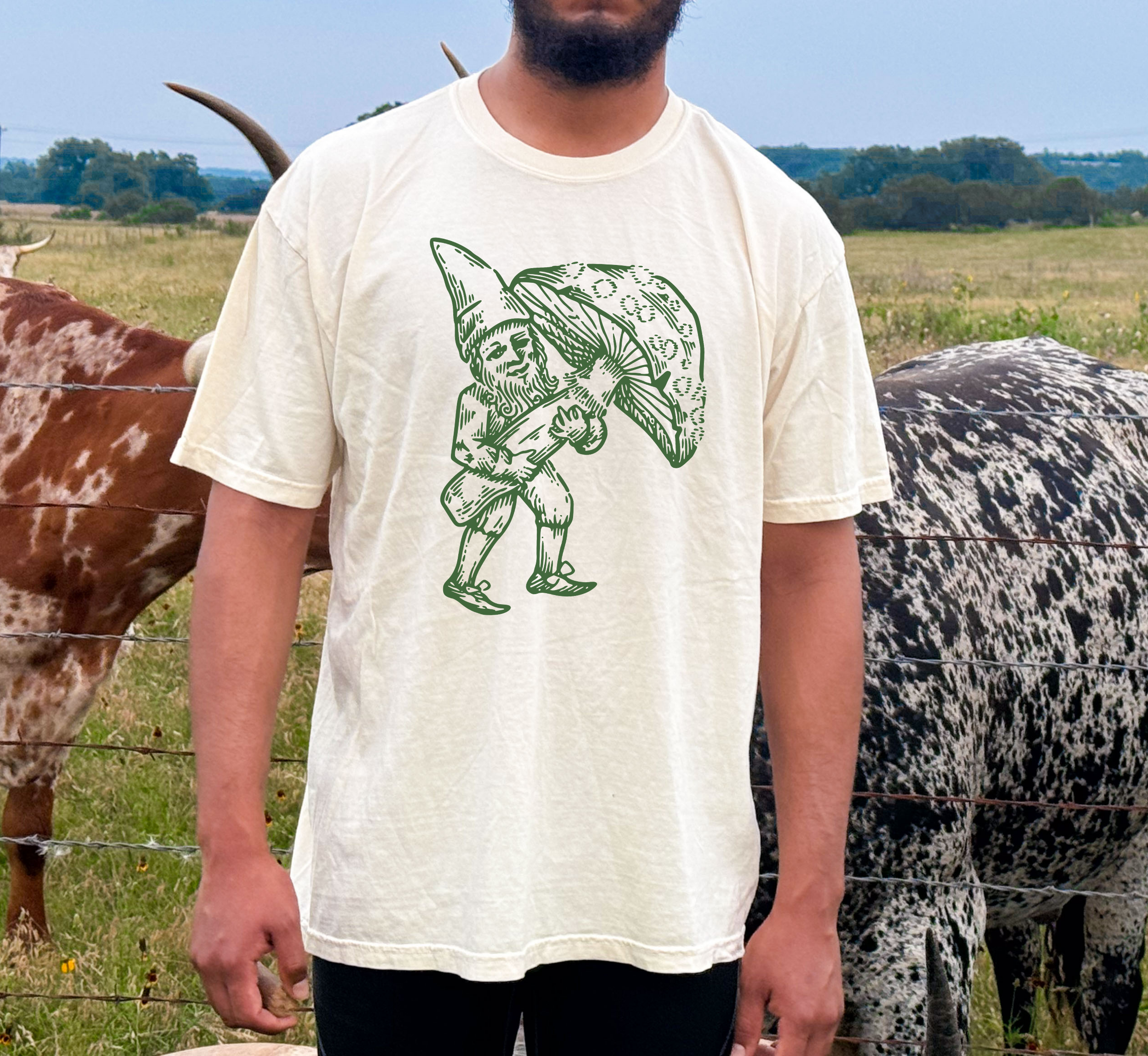 Medieval Gnome with Mushroom T-Shirt