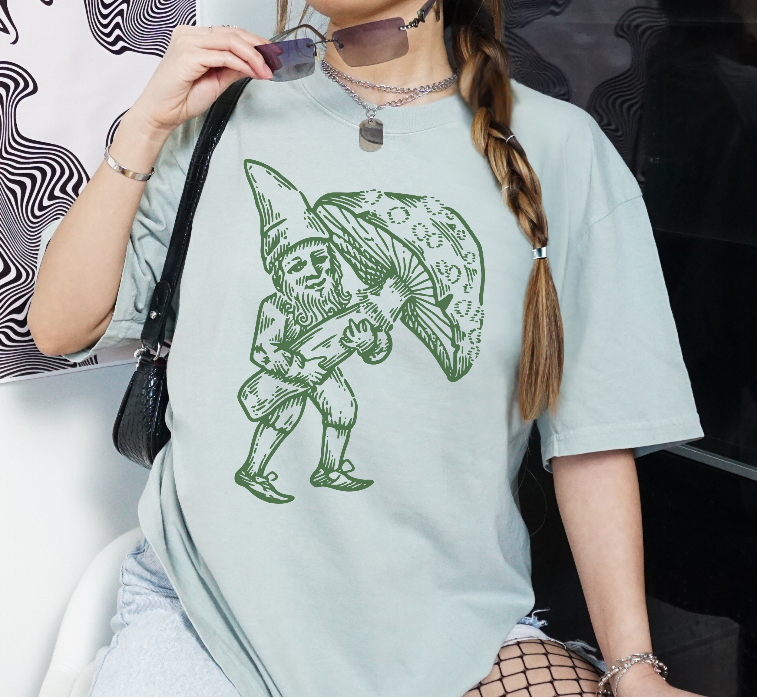 Medieval Gnome with Mushroom T-Shirt
