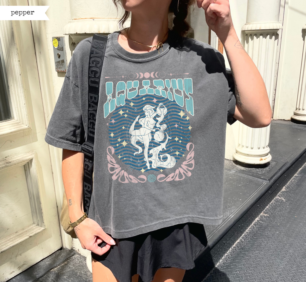 Aquarius Zodiac Boxy T-Shirt