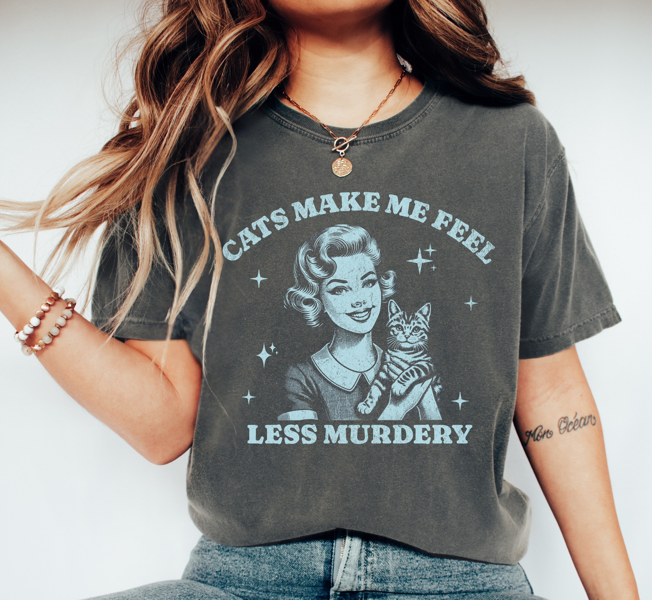 Cats Make Me Feel Less Murdery T-Shirt