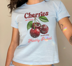 Retro Cherries Advertisement Baby Tee