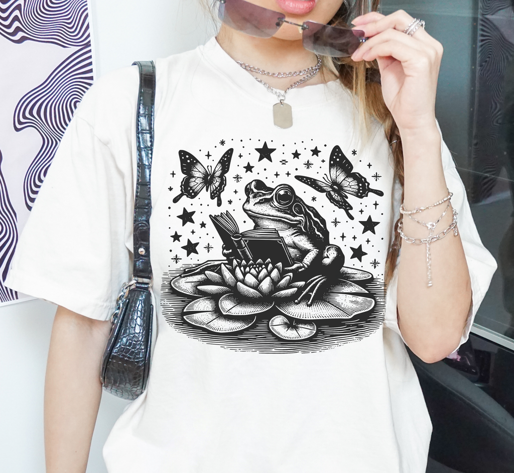 Frog Reading Book T-Shirt