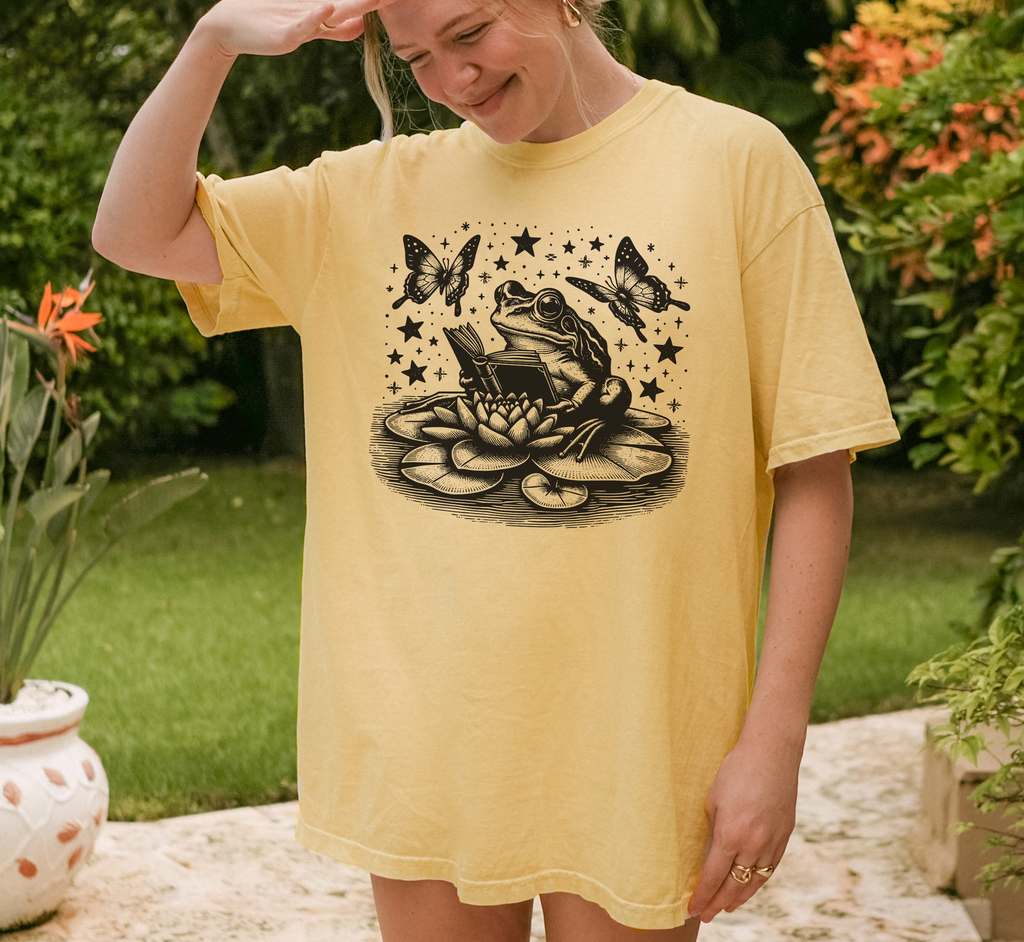 Frog Reading Book T-Shirt