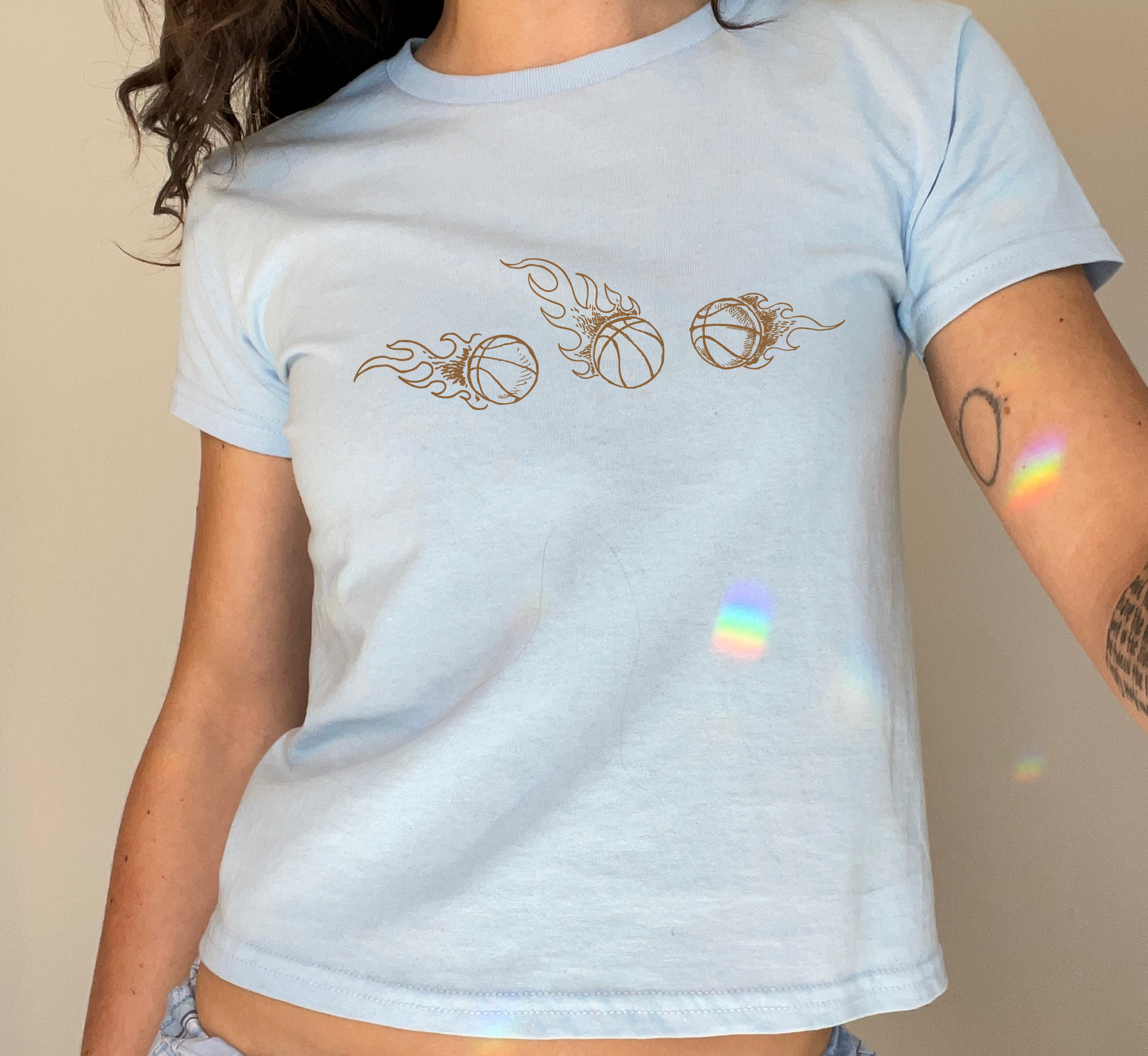 Fiery Basketballs Baby Tee
