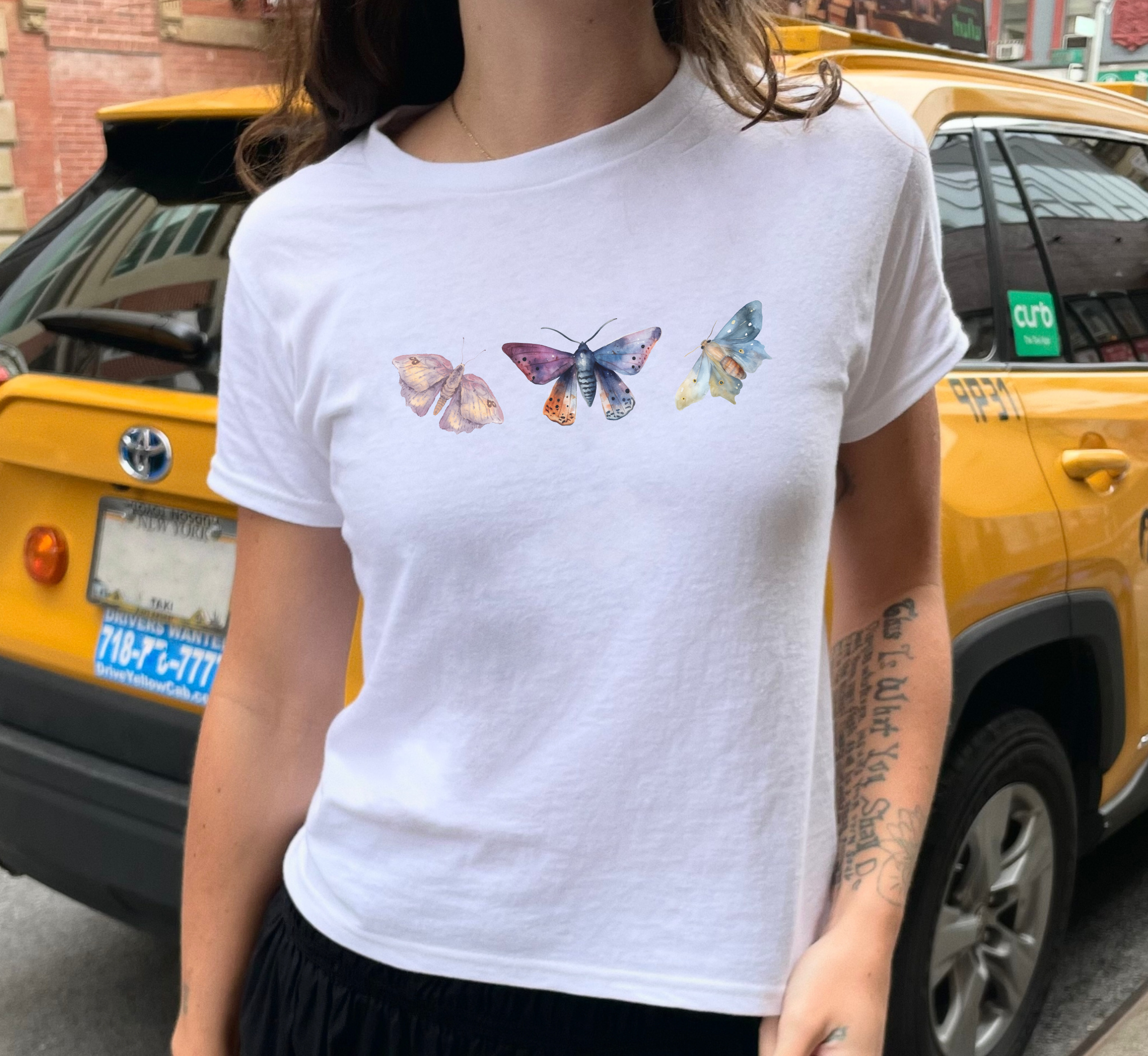 Watercolour Moths Baby Tee