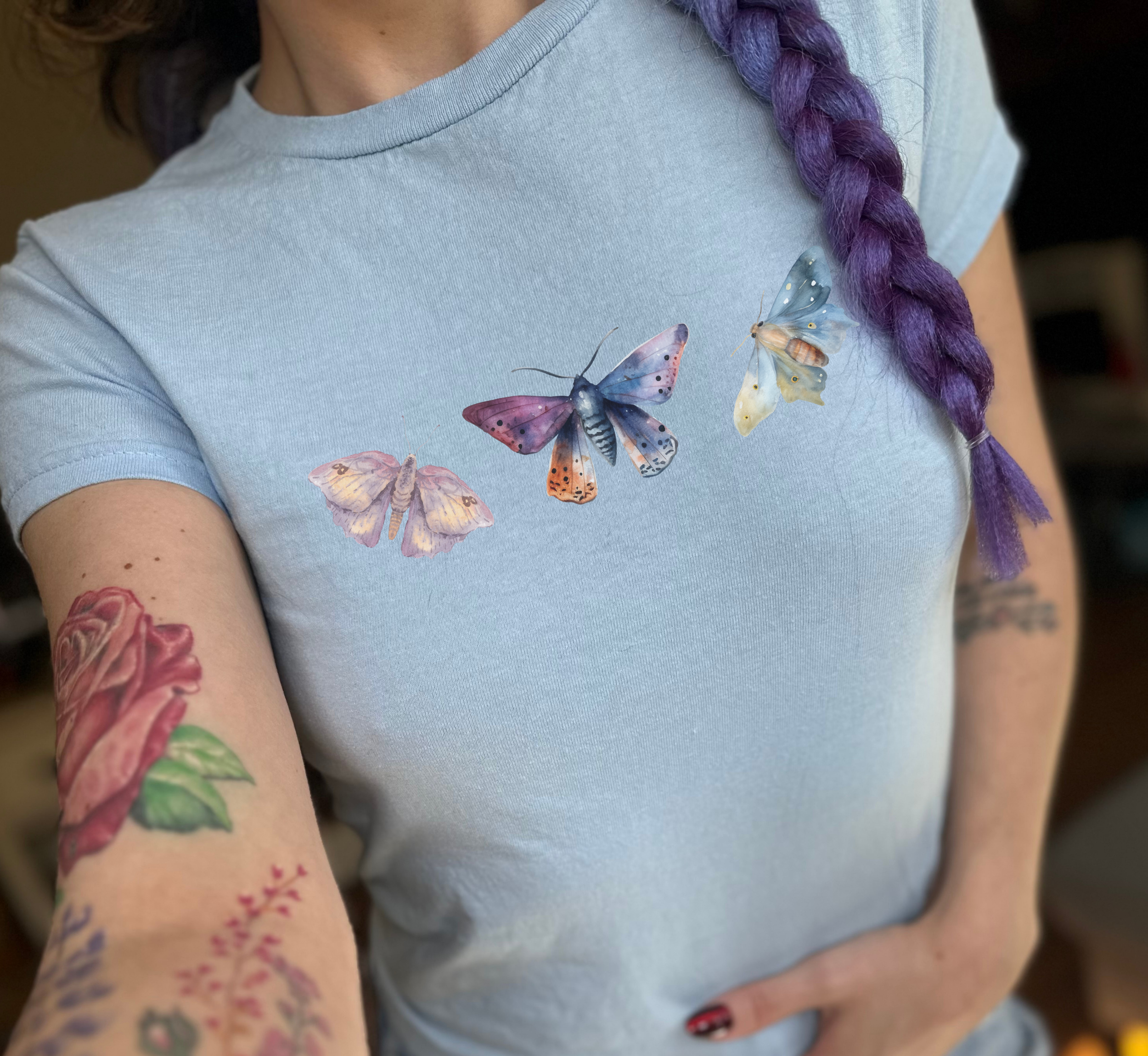 Watercolour Moths Baby Tee