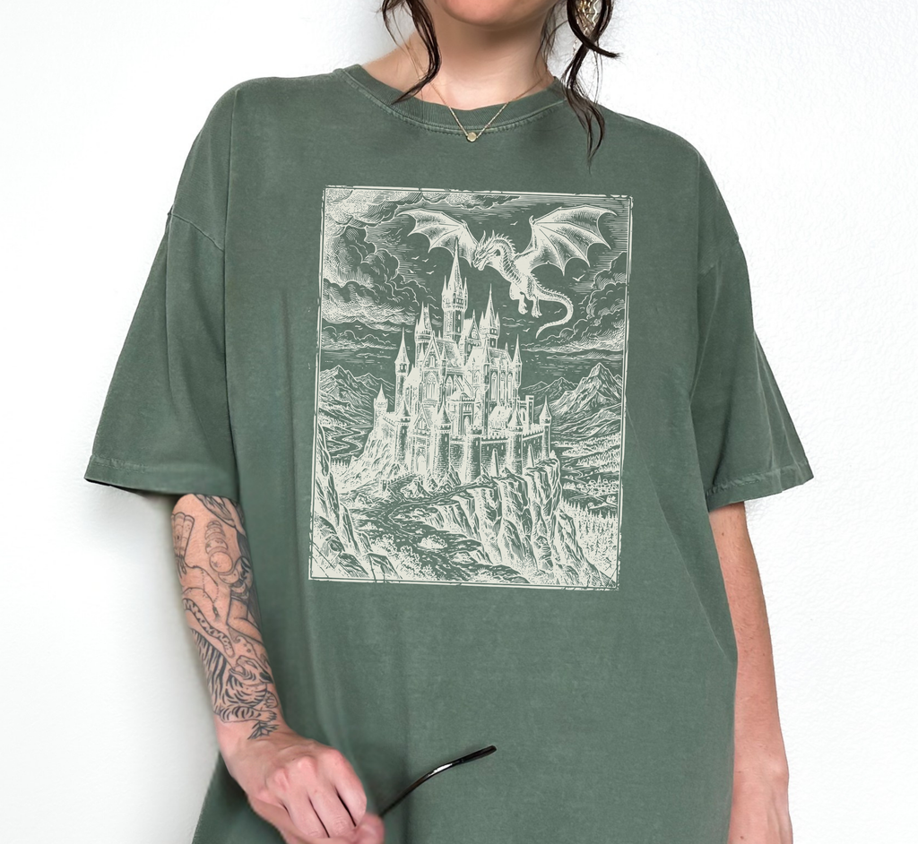 Medieval Dragon & Castle T-Shirt