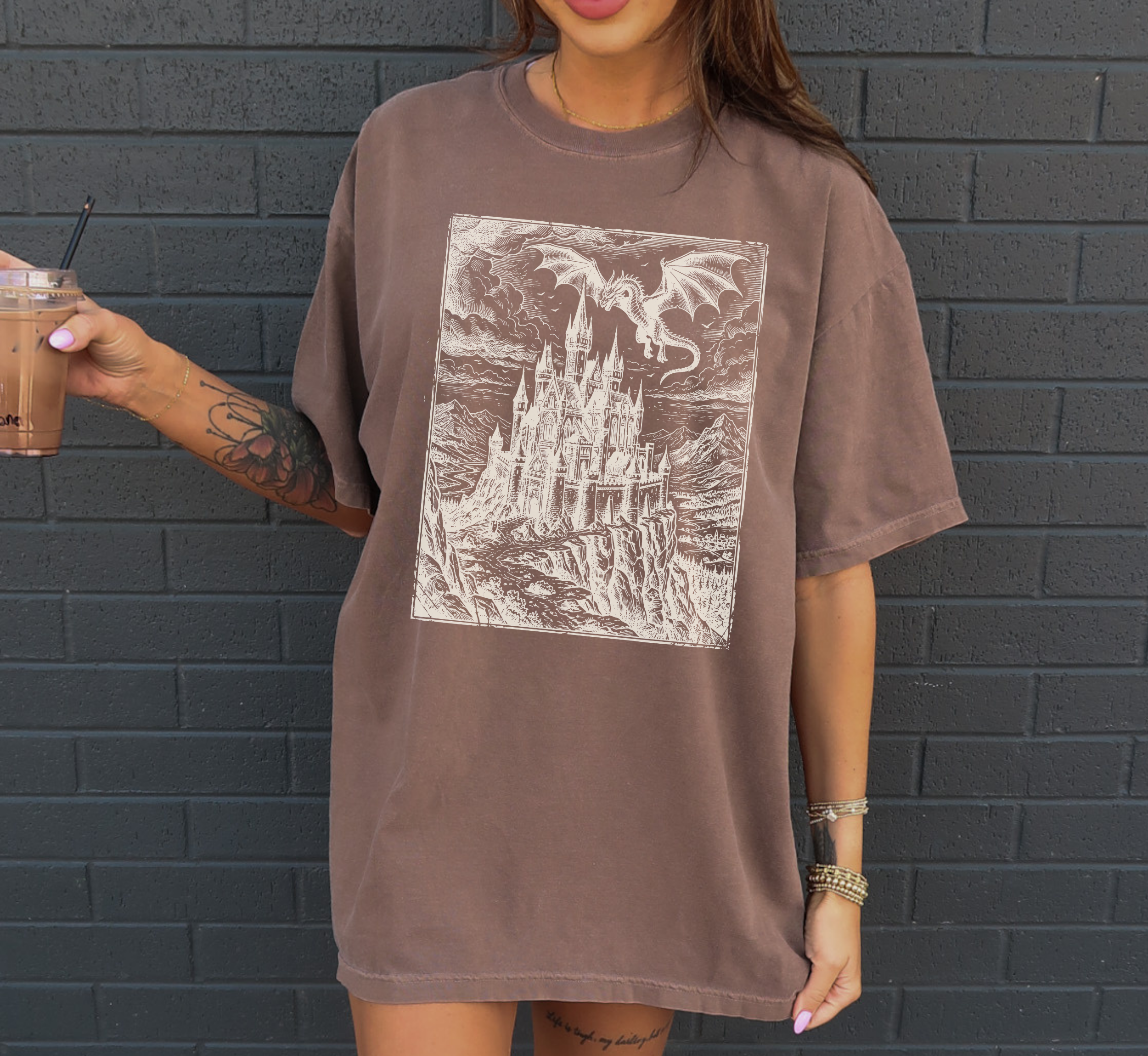 Medieval Dragon & Castle T-Shirt