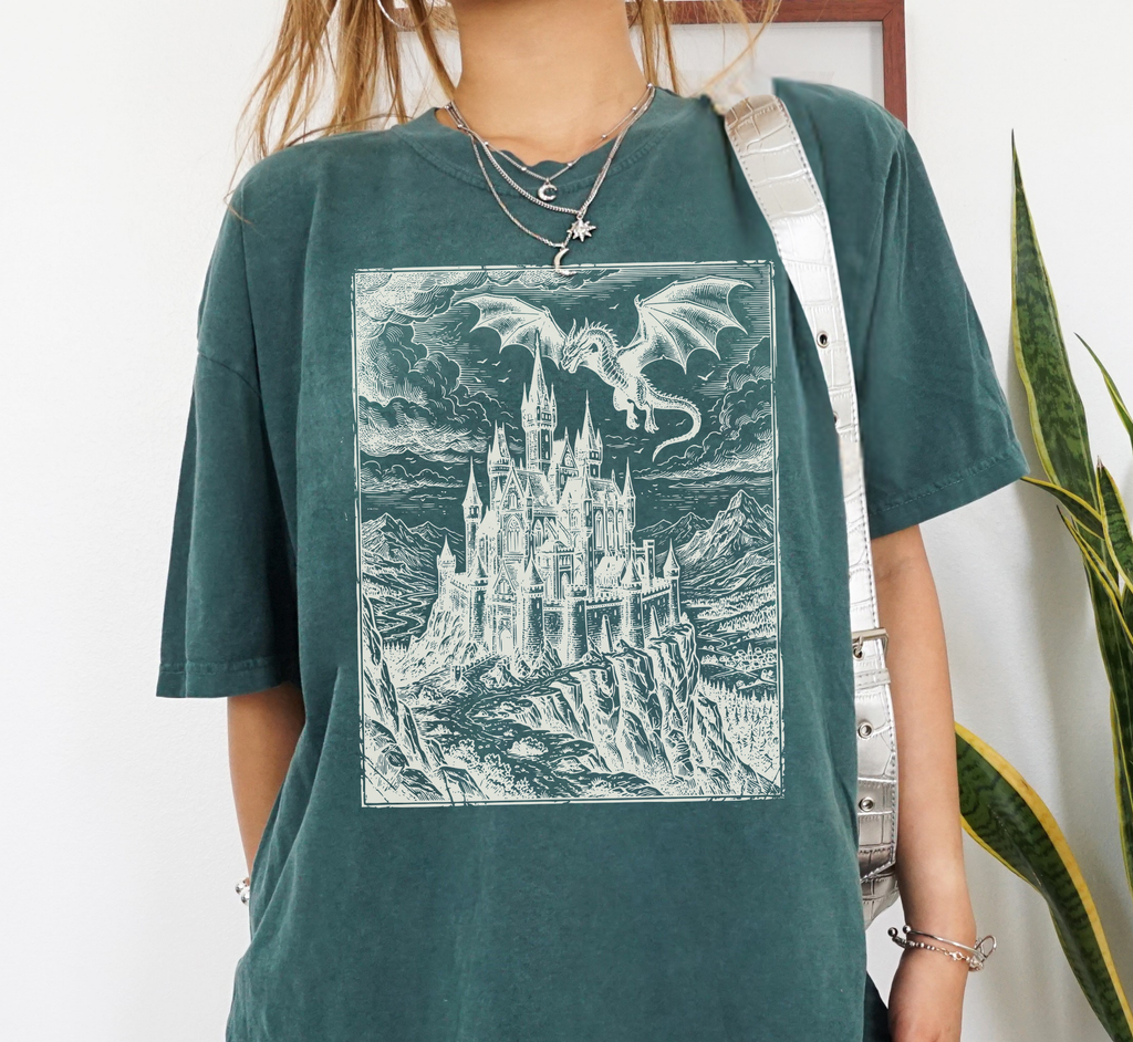 Medieval Dragon & Castle T-Shirt