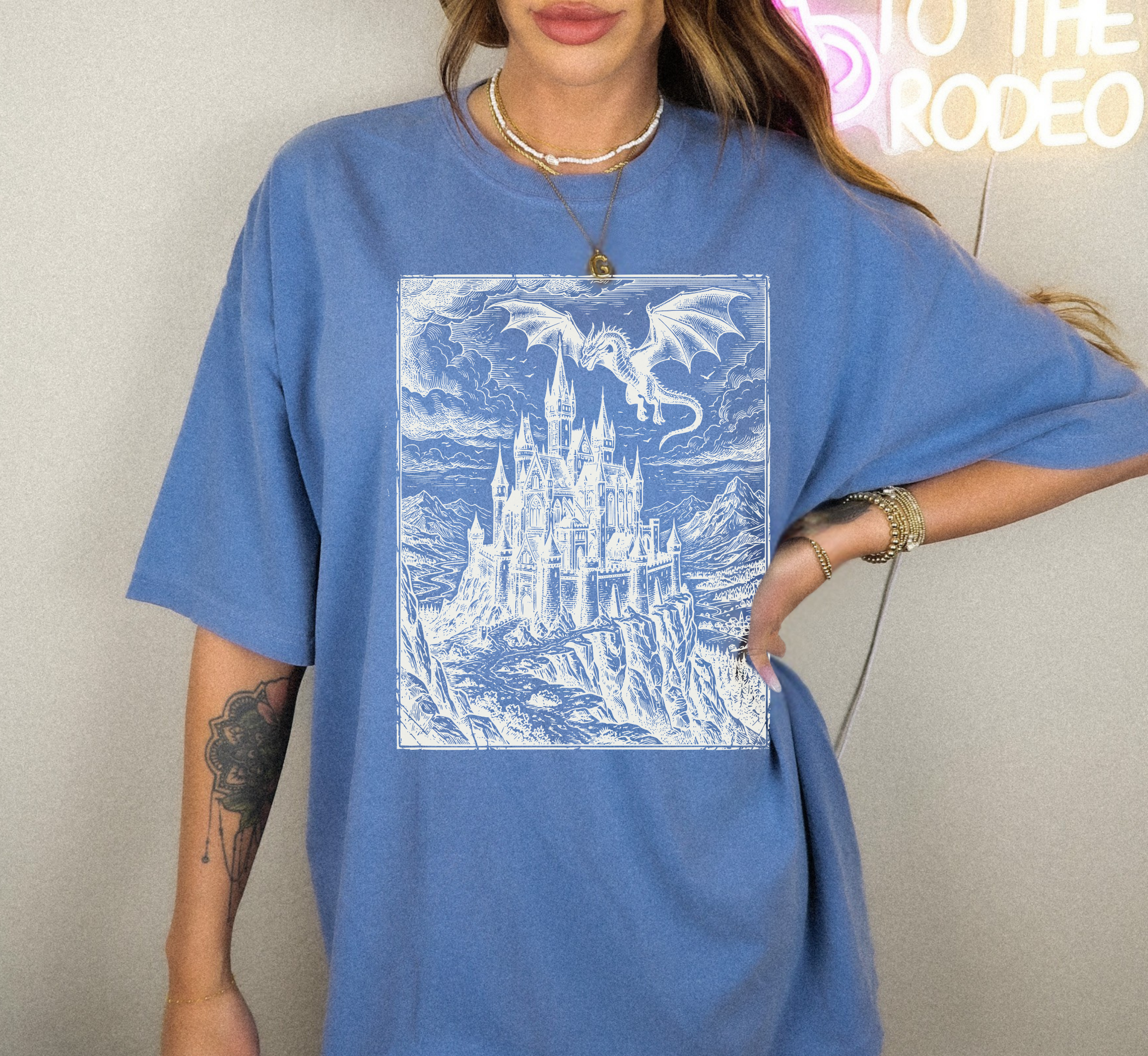 Medieval Dragon & Castle T-Shirt
