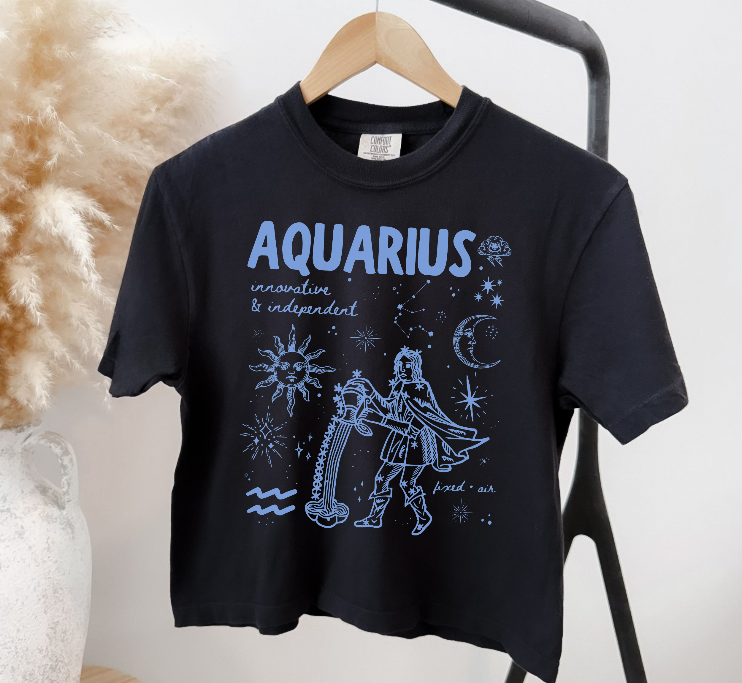 Medieval Aquarius Zodiac Boxy Tee