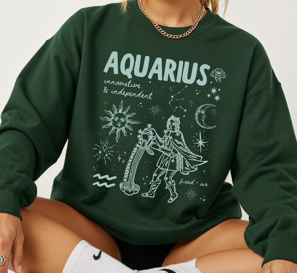 Medieval Aquarius Zodiac Sweatshirt