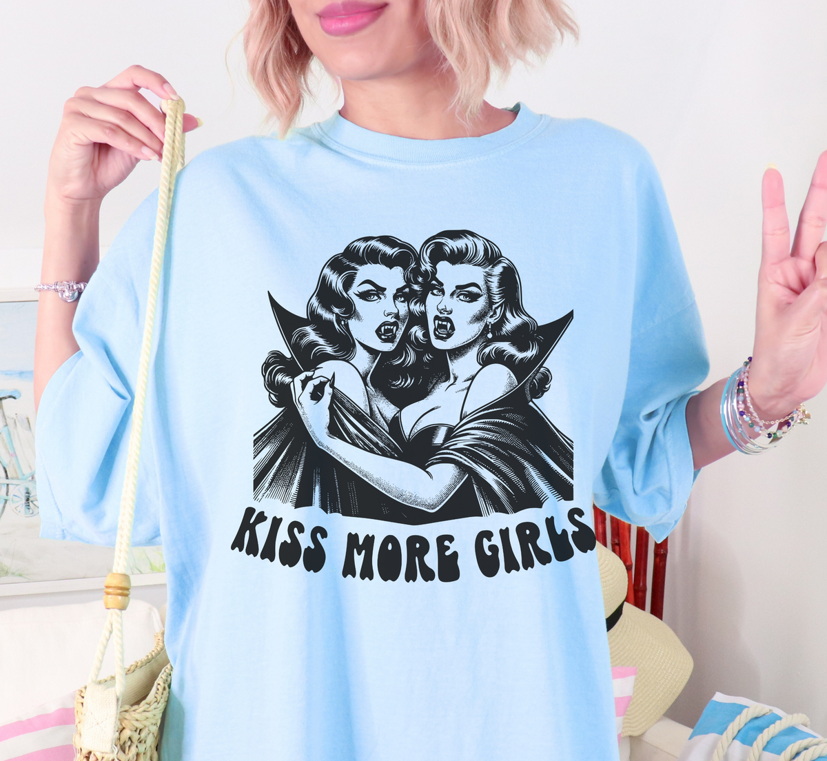 Kiss More Girls Vampire T Shirt