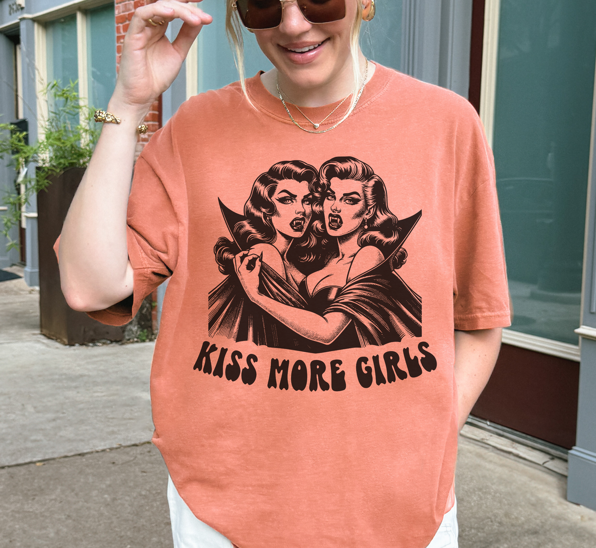 Kiss More Girls Vampire T Shirt