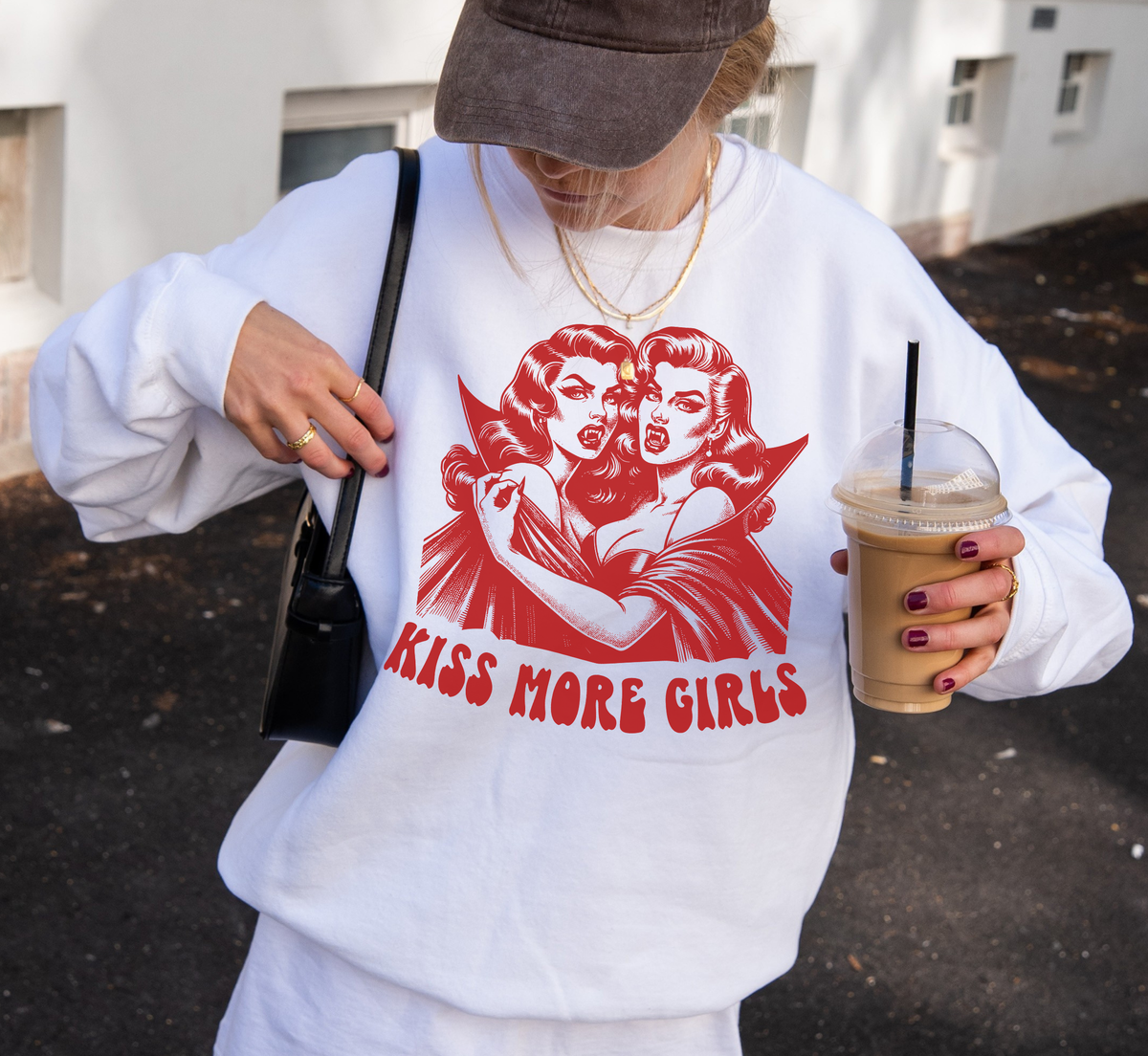 Kiss More Girls Vampire Sweatshirt