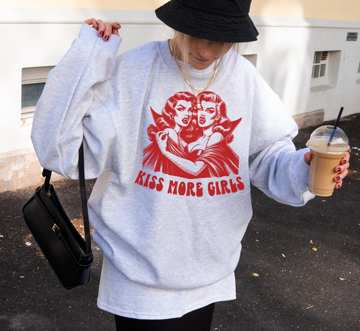 Kiss More Girls Vampire Sweatshirt