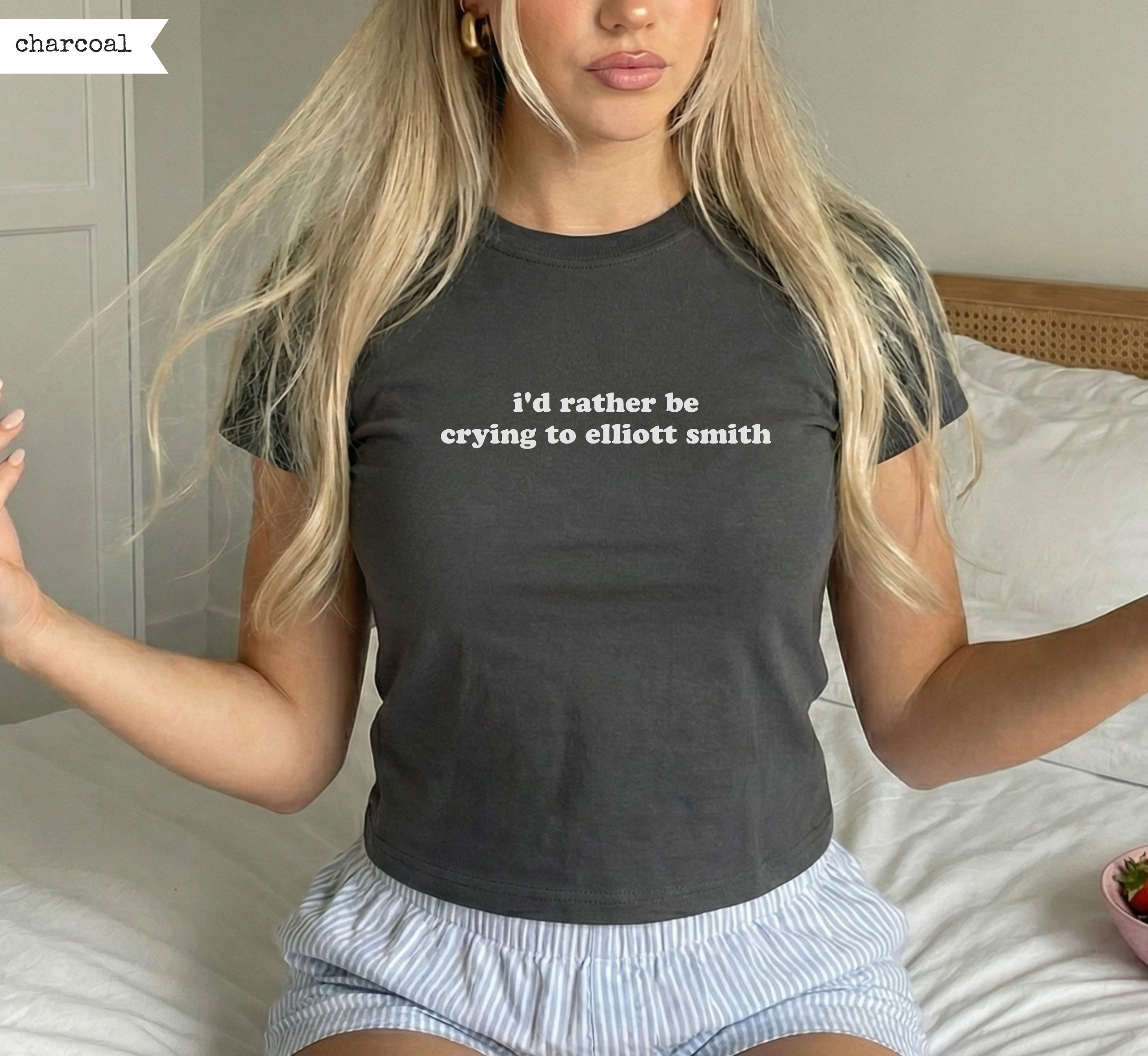 I'd Rather Be Crying To Elliott Smith Baby Tee