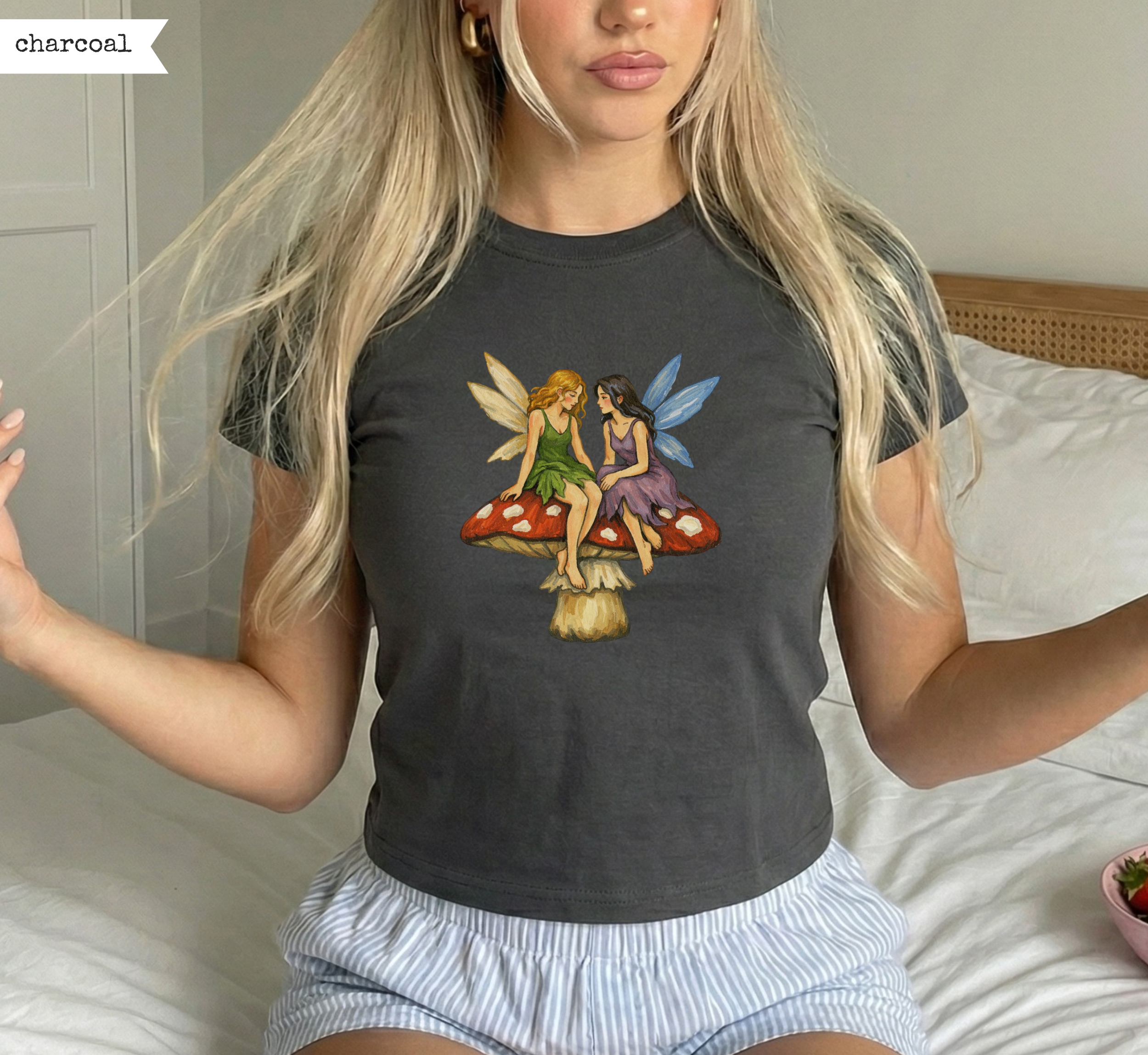 Medieval Fairies Mushroom Baby Tee