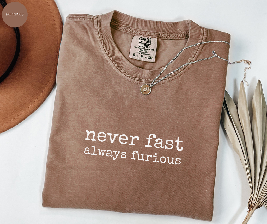 T-shirt Jamais lent toujours furieux