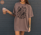 Vintage Linocut Birds & Flowers T-Shirt