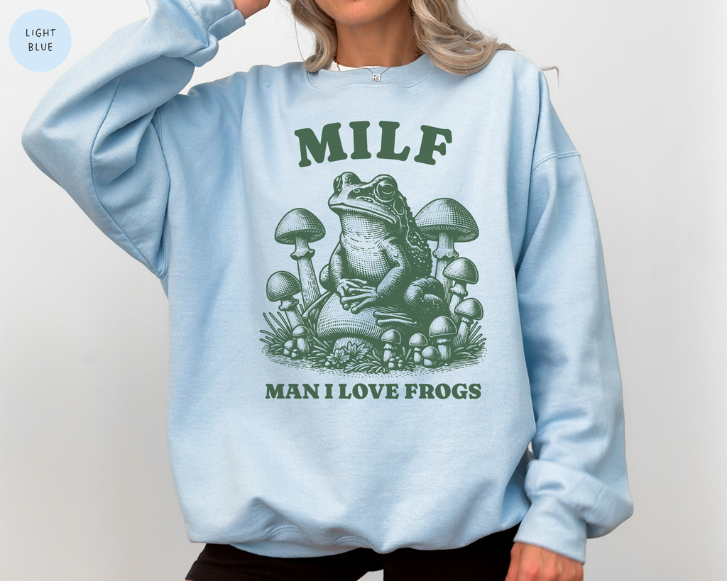 Man I Love Frogs Crewneck Sweatshirt