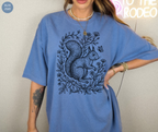 Retro Linocut Squirrel T-Shirt