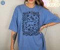 T-shirt Lapin Rétro Gravure sur Linoléo Bois