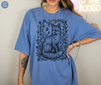Retro Linocut Fox T-Shirt