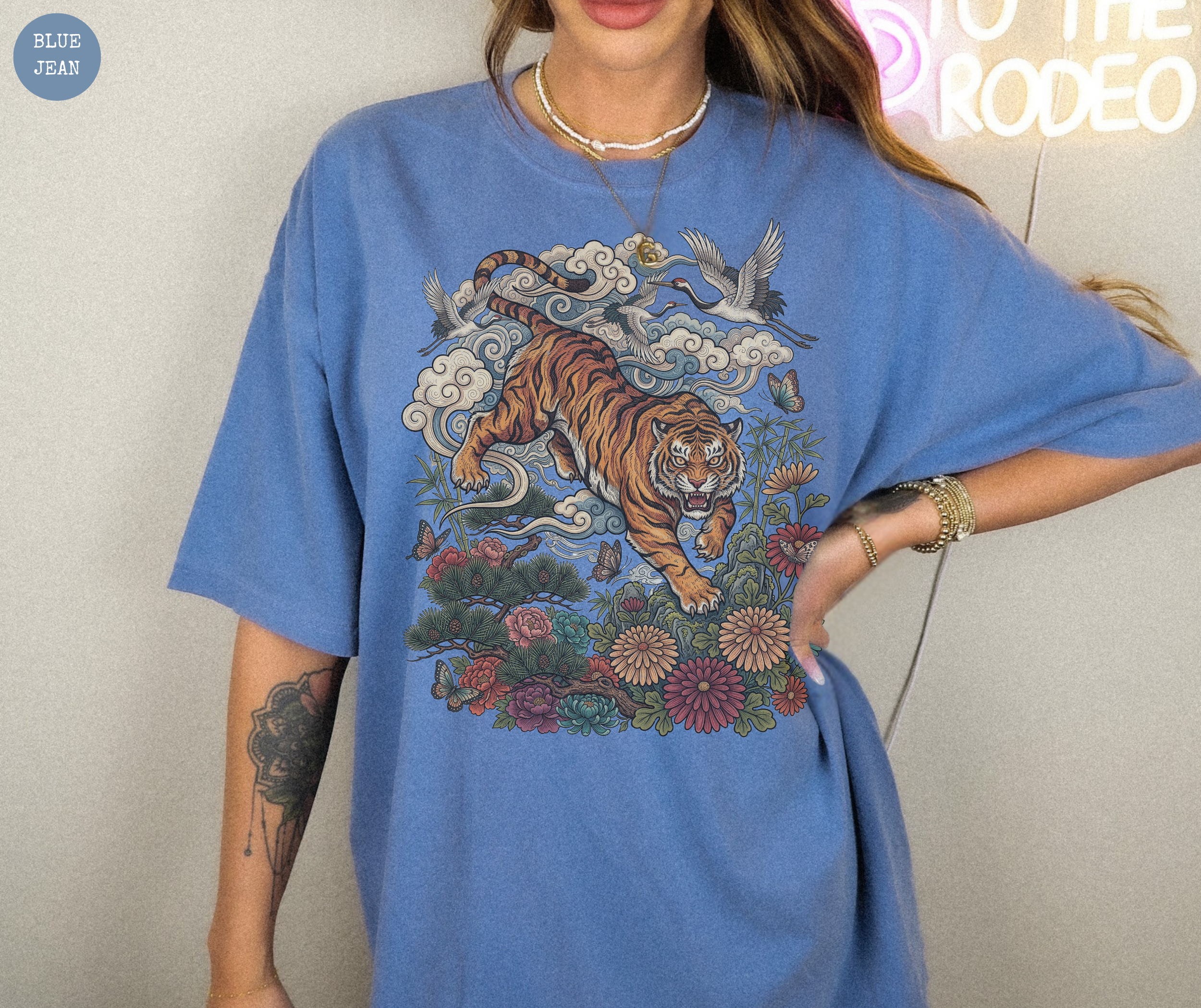 Retro Linocut Tiger T-Shirt
