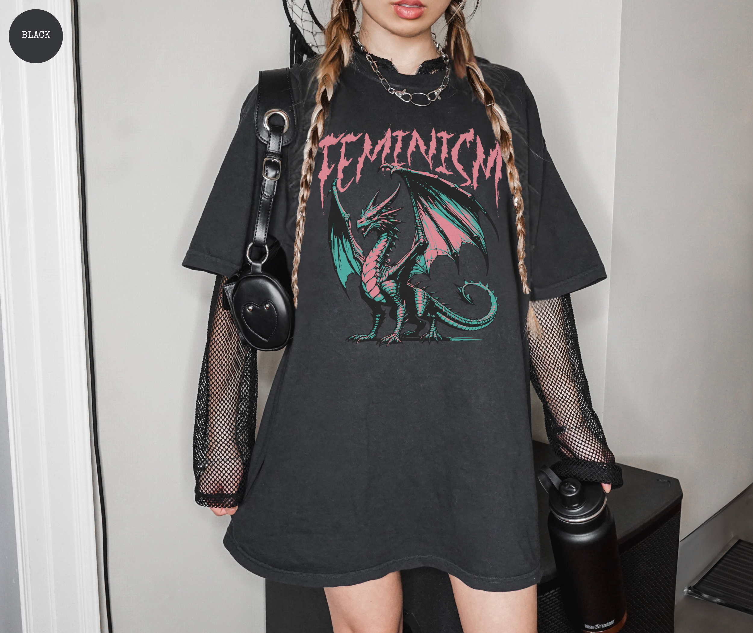 Feminism Dragon Fantasy T-Shirt