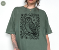 Retro Linocut Owl T-Shirt