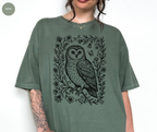 Retro Linocut Owl T-Shirt