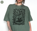 Retro Linocut Fox T-Shirt