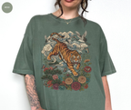 Retro Linocut Tiger T-Shirt