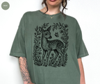 T-shirt Rétro Bébé Cerf Linogravure