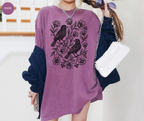 Vintage Linocut Birds & Flowers T-Shirt