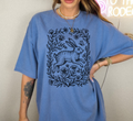 T-shirt Lapin Rétro Gravure sur Linoléo Bois