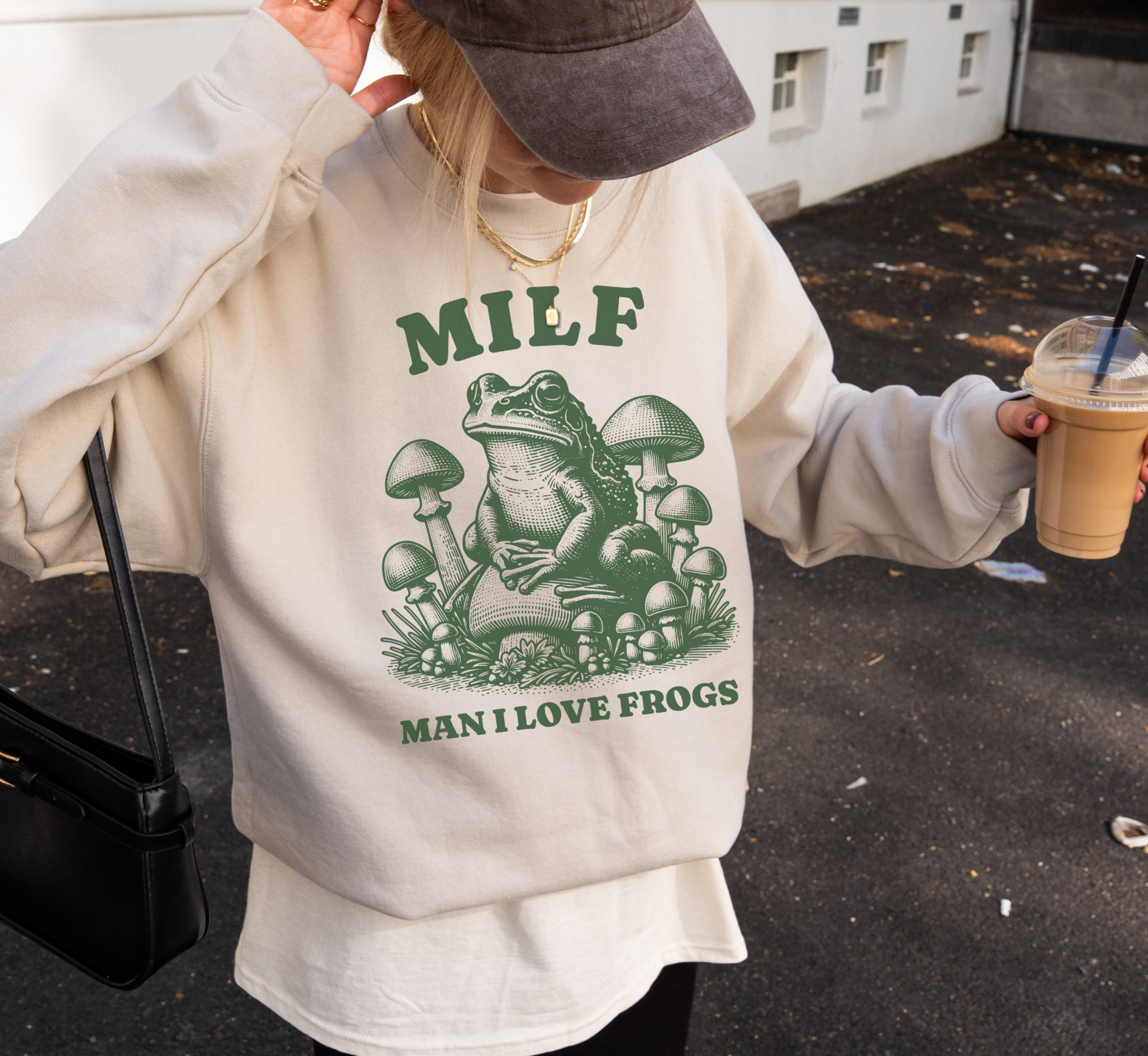 Man I Love Frogs Crewneck Sweatshirt