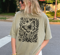 Retro Linocut Butterfly T-Shirt