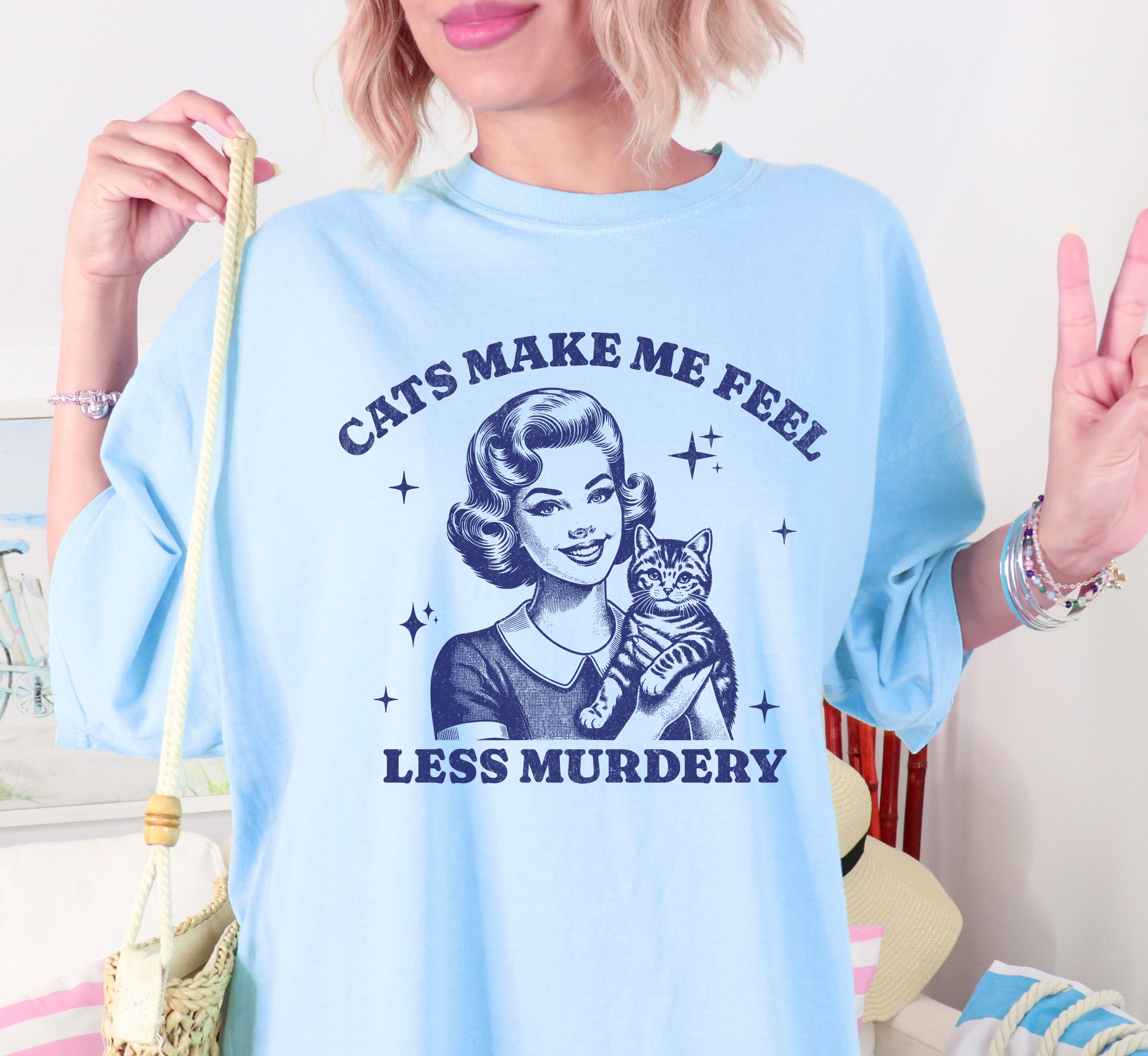 Cats Make Me Feel Less Murdery T-Shirt