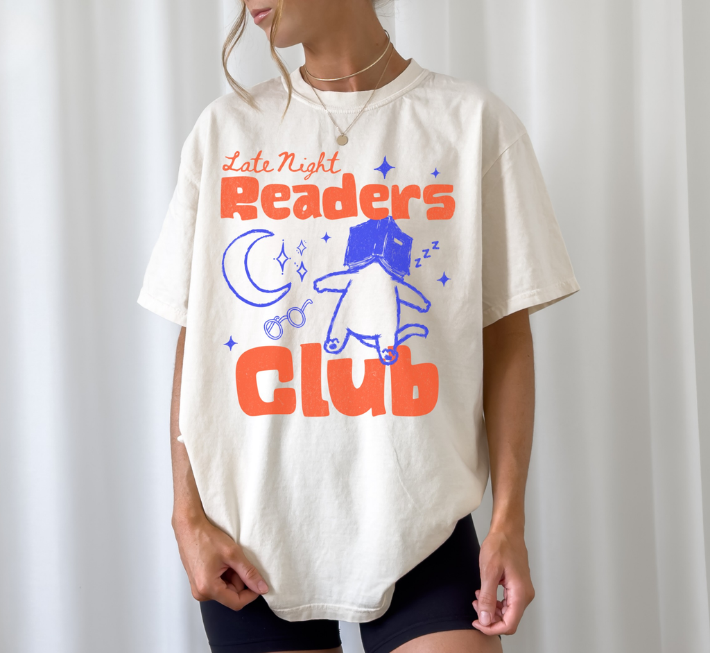 Late Night Readers Club Cat T-Shirt